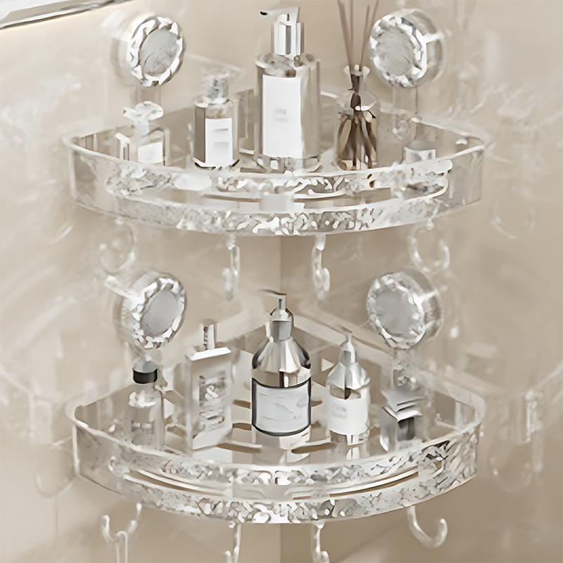 Punch-Free Bathroom Corner Shelf Corner Rack Bathroom Organizer Rack ...