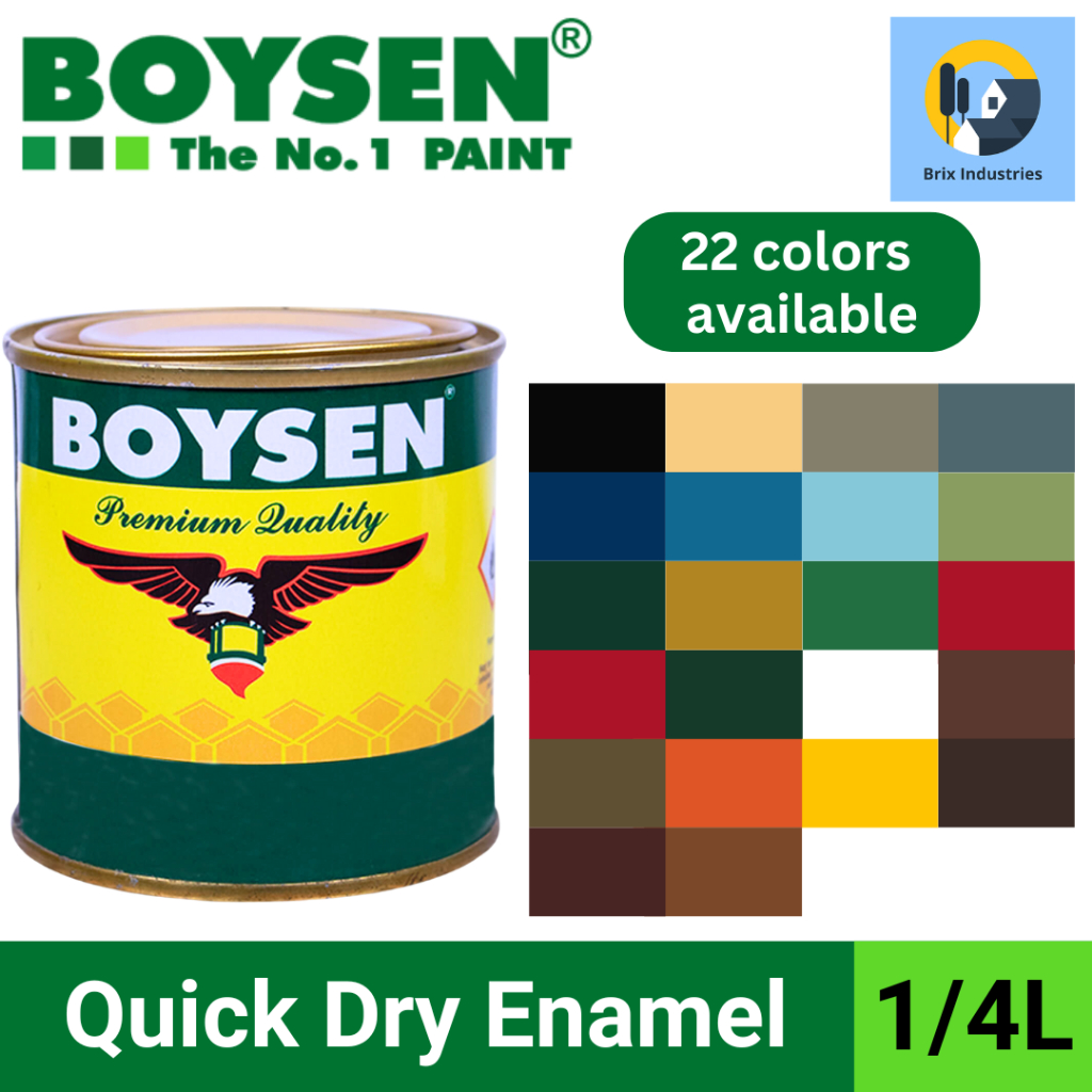 Boysen Quick Dry Enamel Paint 1/4 Liter Premium Quality 23 Colors ...