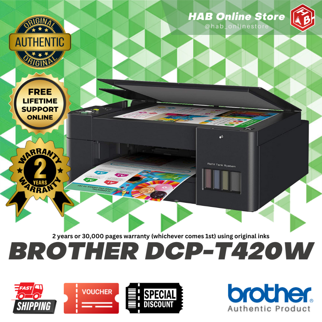 Brother DCP-T420w Wireless Ink Tank Printer Scanner Copy Xerox