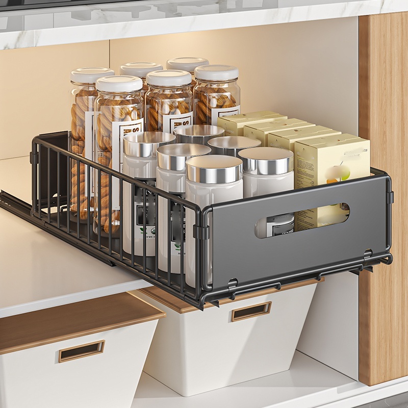 SJ Kitchen Storage Rack 2 Pcs In One Box Foldable Black Kitchen ...