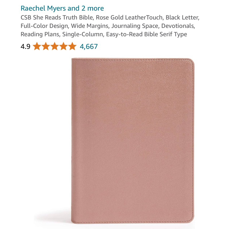 CSB She Reads Truth Bible Rose Gold Leather Touch (Authentic