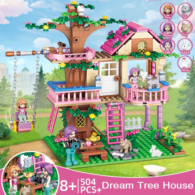 (COD) 504pcs Dream tree House Blocks Girls DIY Assembled Toys | Shopee ...