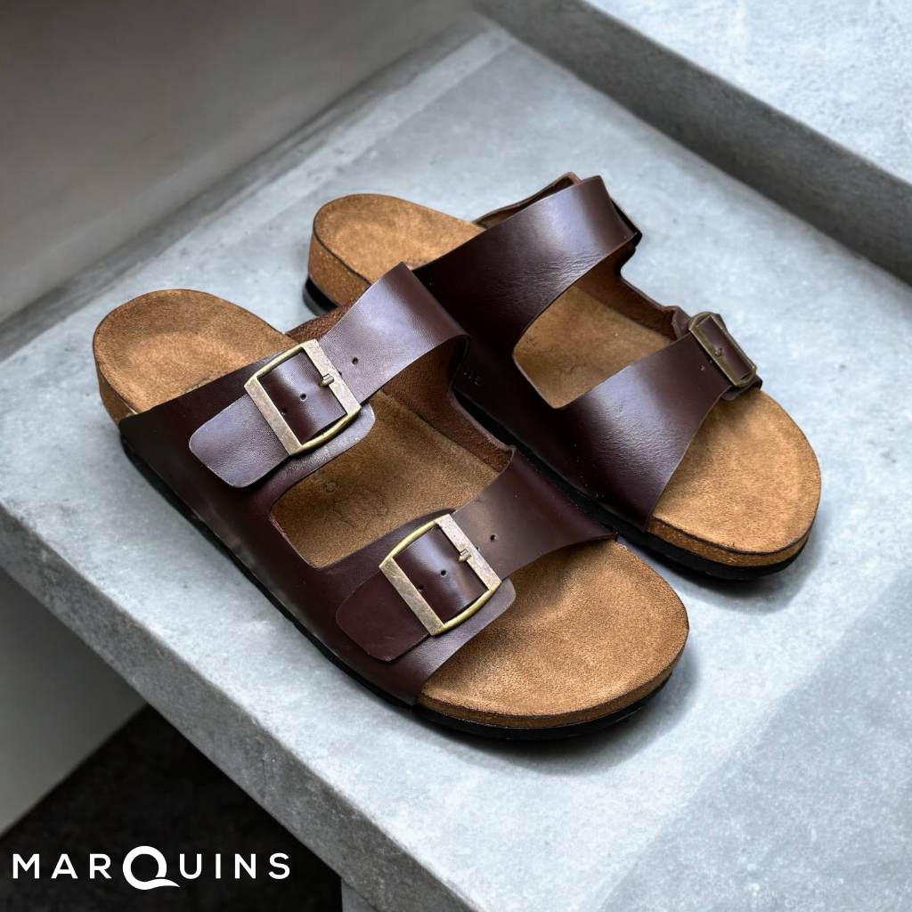 Marquins Two-Strap Cork Sandals for Men - NOMAD Classic Brown | Shopee ...