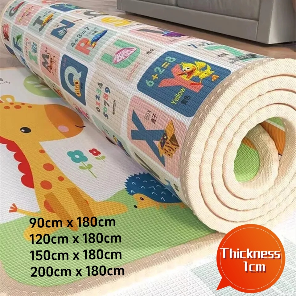 Baby Play Mat 1cm Thick Foldable Crawling Mat Double Surface Babys ...