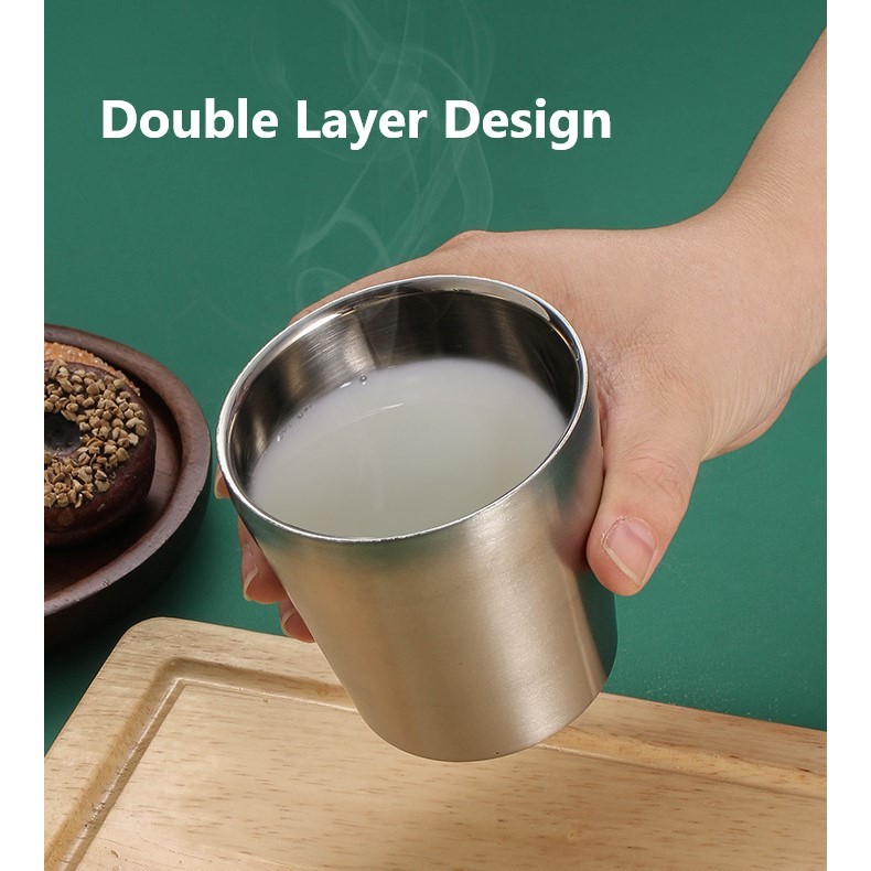 Rowe 175ml/300ml Stainless Steel 304 Cup Double-Layer Korean Metal Cup ...