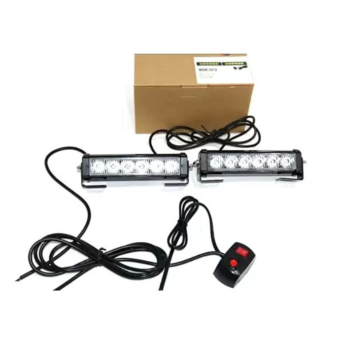 6 Led FEDERAL SIGNAL Car Police Strobe Blinker Light with Steady (RED ...