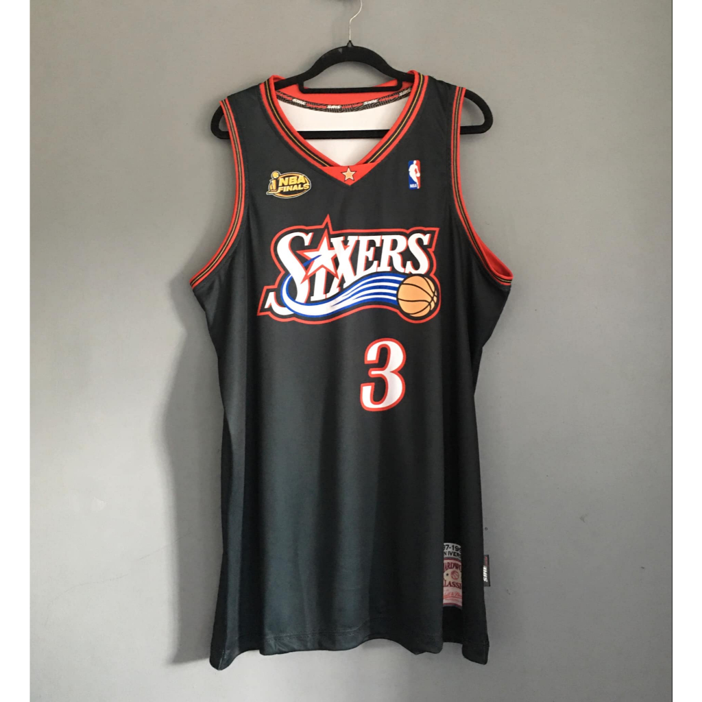 Iverson 3 Sixers ブラックユニフォーム L Amazon.com: Allen Iverson Philadelphia 76ers Negro #3 Niños