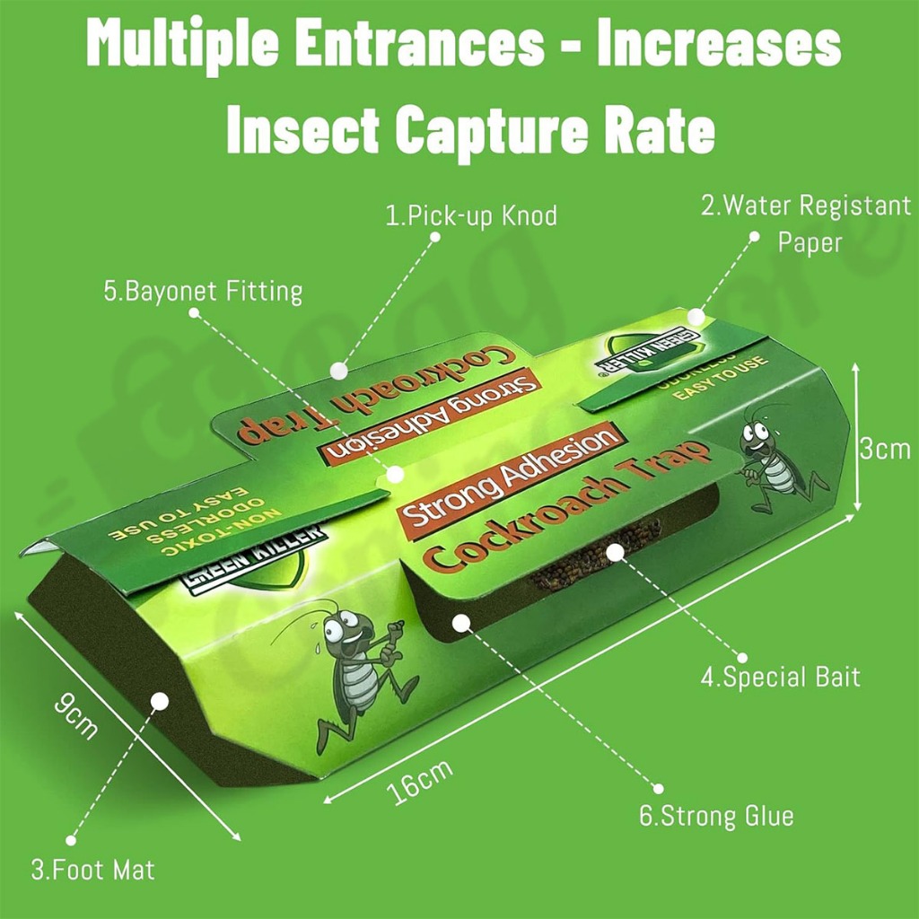 10Pcs Cockroach Killer Roach Traps with Bait Roach Motel Cockroach ...
