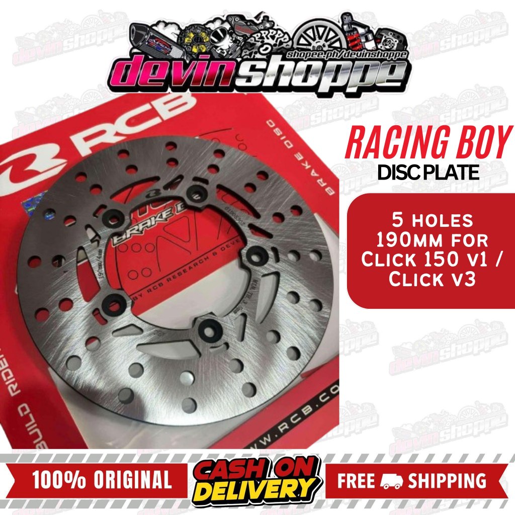 RACING BOY DISC RCB 5 HOLES 190mm FOR CLICK 150 V1 / CLICK V3 | Shopee ...