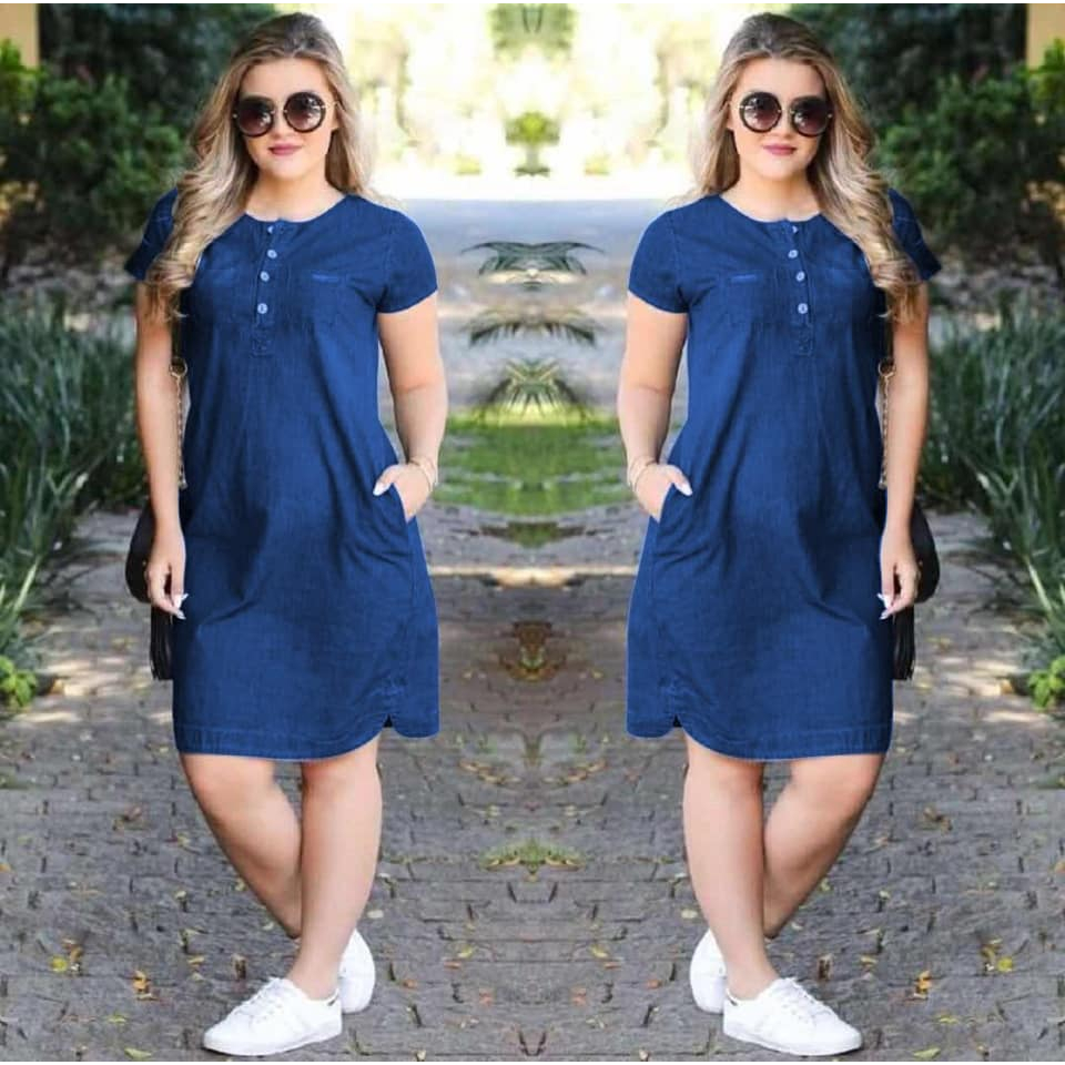 A 8566 US Fashionable Denim Dress Casual Dress Maong Dress For Women Shopee Philippines