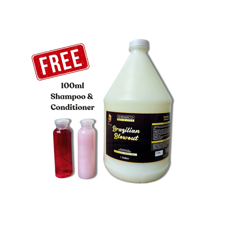 SHEMECO Hair Brazilian Blowout 1Gallon with freebies | Shopee Philippines