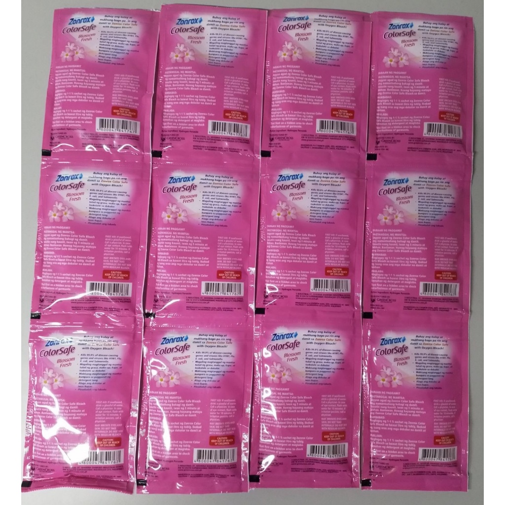 Zonrox Bleach Color Safe Blossom Fresh Sachet 30ml x 6s | Shopee ...
