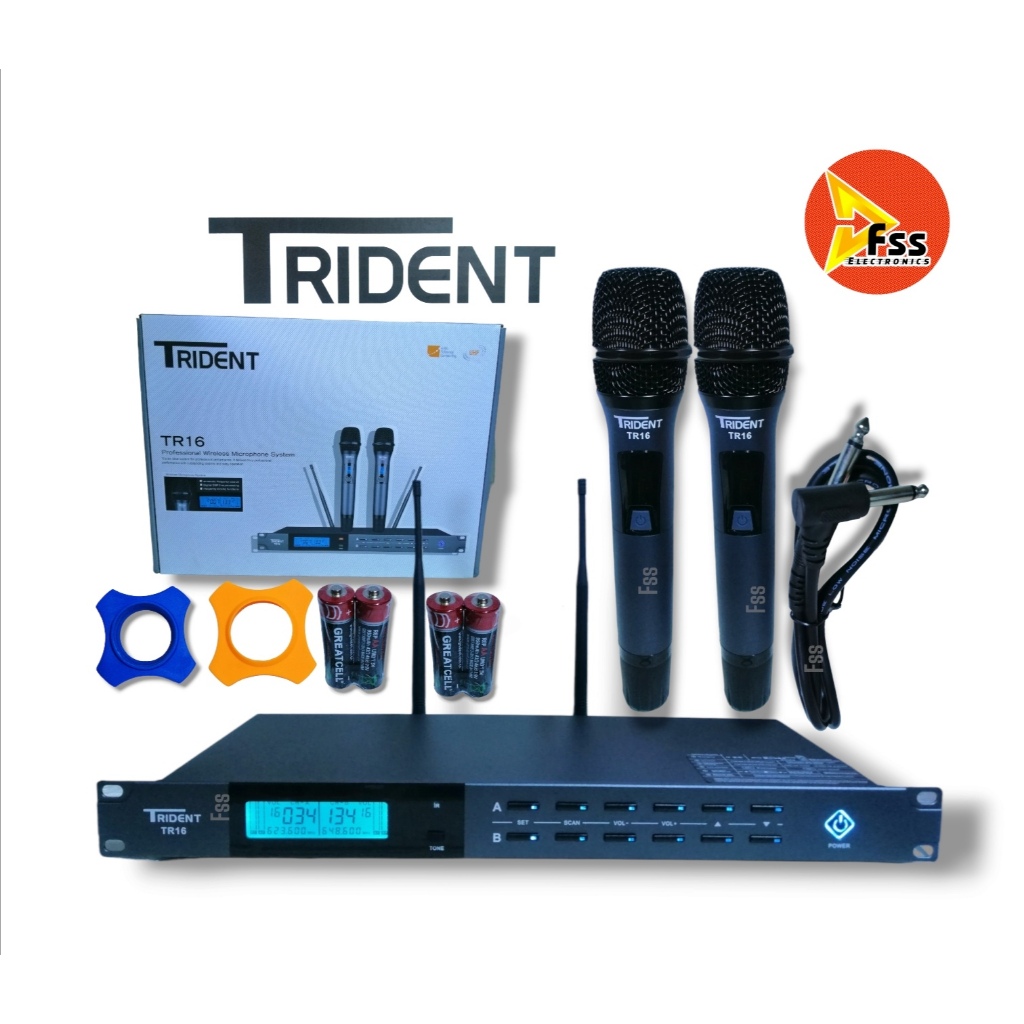 Trident TR 16 Uhf Professional Double Wireless Microphone | Shopee ...