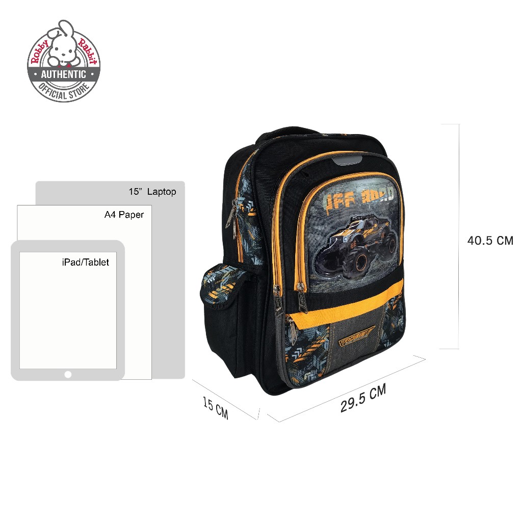 Robby Rabbit Off Road Backpack 16-Inch (Yellow, Black, Truck) | Shopee ...
