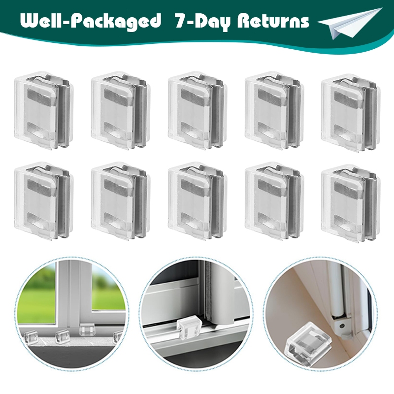 10PCS Transparent Window Restrictor Anti-theft Child Safety Lock Window ...