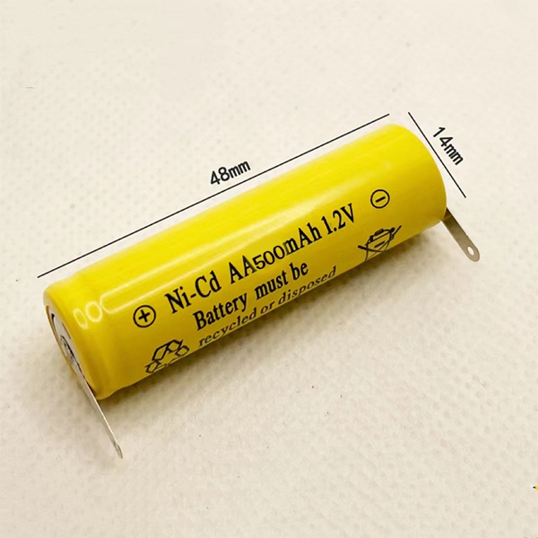 1pc 1.2V AA Rechargeable Battery 500mAh NI-CD with Solder Tabs for ...