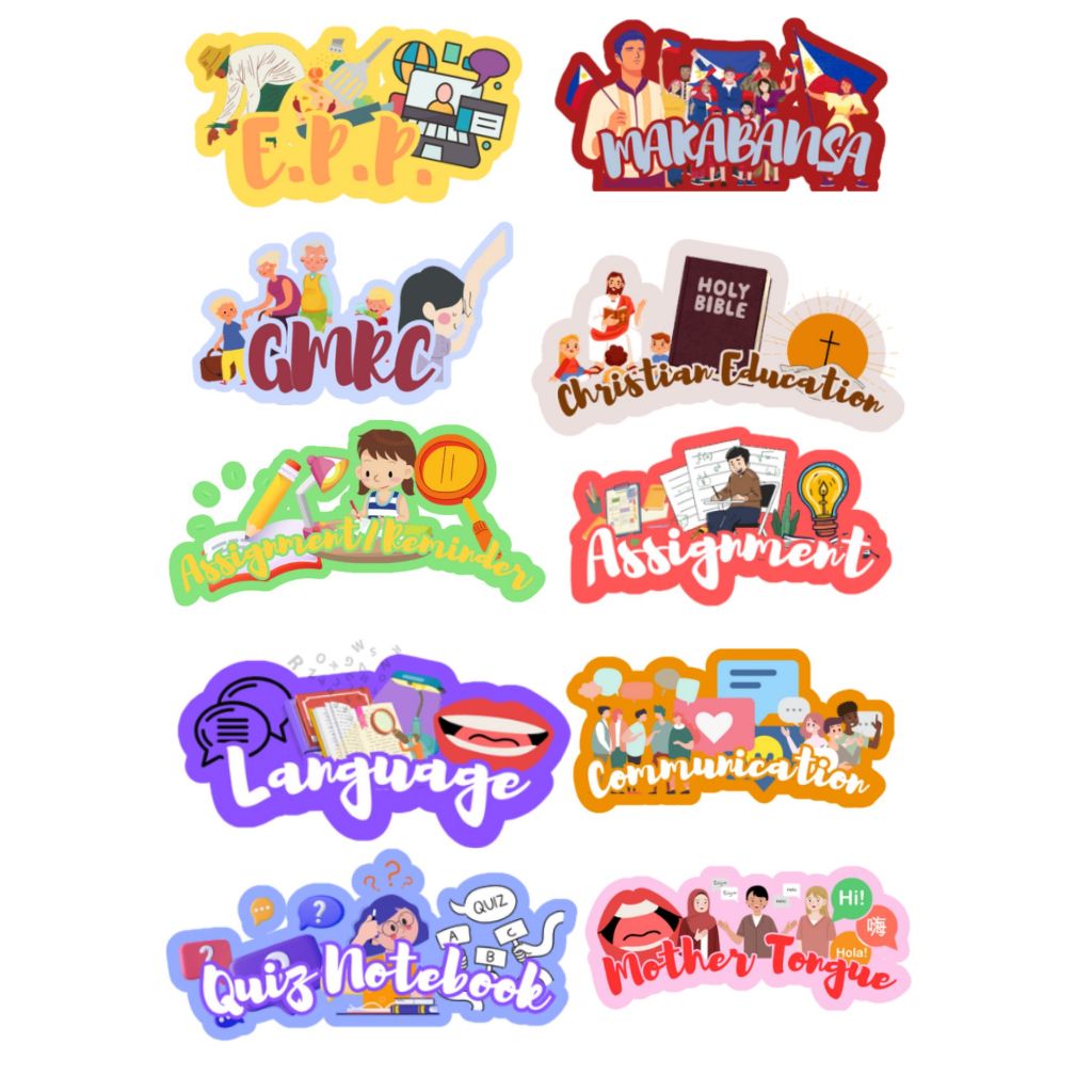 Notebook Subject Sticker! Label Sticker for All Grades | Shopee Philippines