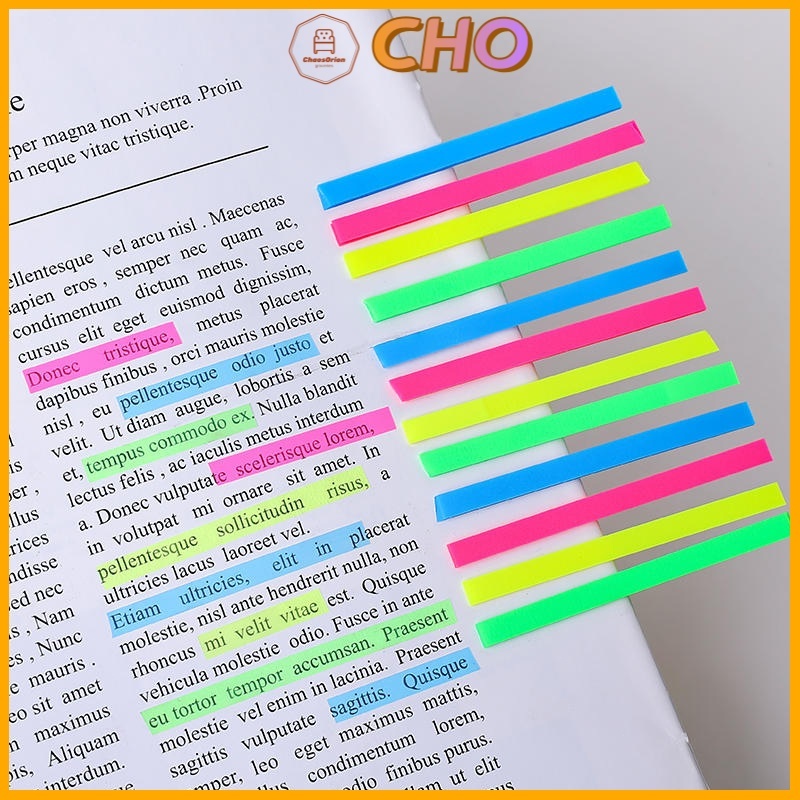 CHO⭐Slim Sticky Note Color Fluorescent Note Sticker Creative Note Paper ...