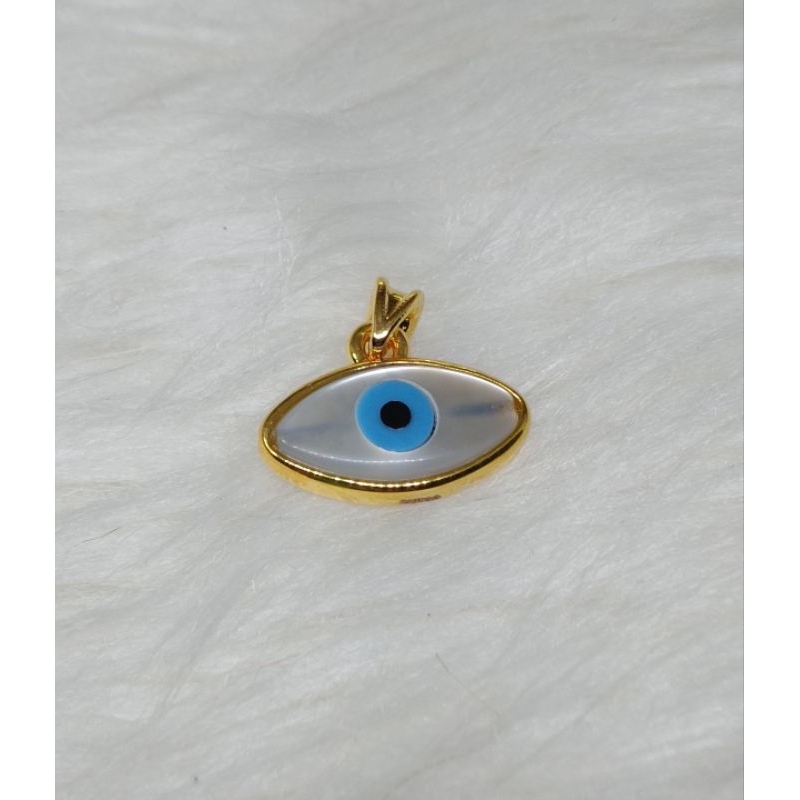 COD✅️18K SAUDI GOLD PAWNABLE EVIL EYE PENDANT SOLID Shopee