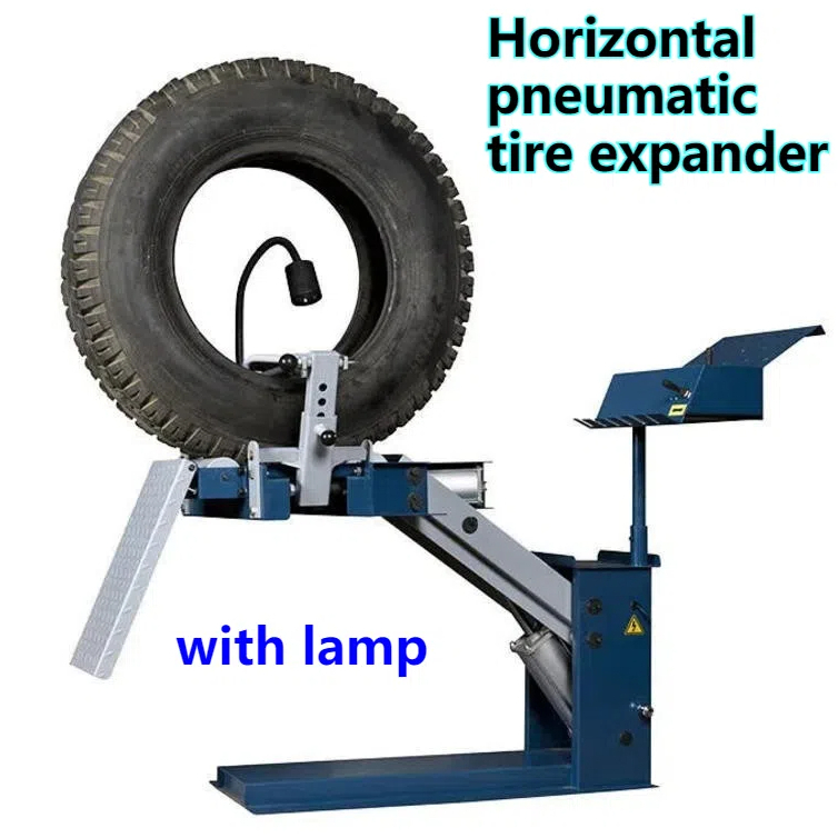 Horizontal pneumatic tire expander, tire support machine, tire repair ...