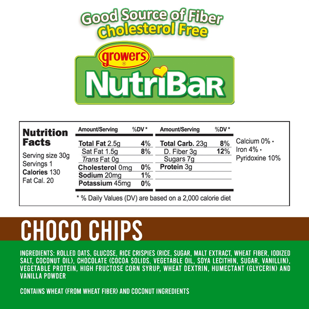NUTRIBAR CHOCO CHIPS Cereal Bar By 6's | Shopee Philippines
