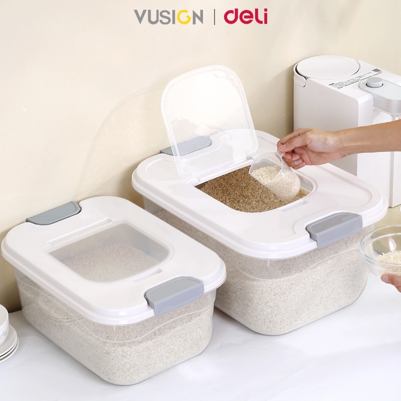 Deli Vusign Food Storage Box Rice Dispenser Container Rice Bucket VS982 ...
