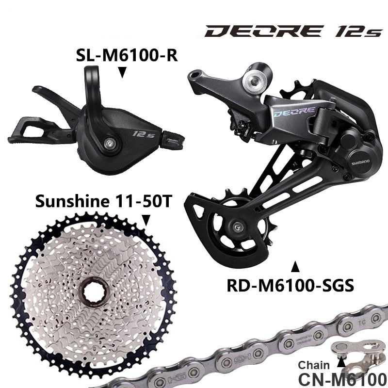 Shimano Deore M6100 1x12 Speed Groupset Shift Lever Chain Rear ...