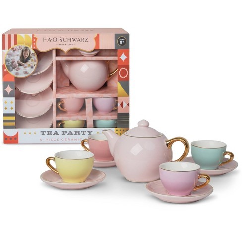 FAO Schwarz Hand Glazed Ceramic Tea Party Set 9pc Shopee Philippines