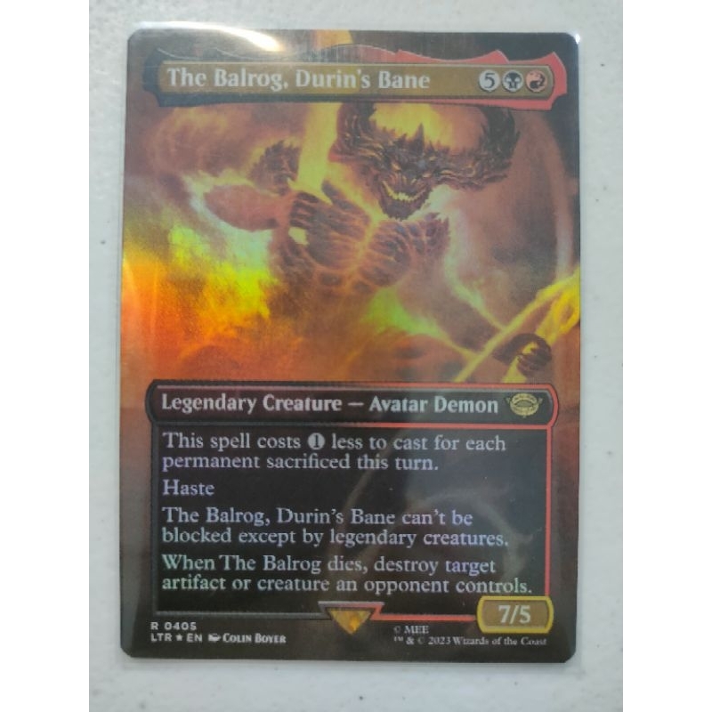 MTG - The Balrog, Durin's Bane - BORDERLESS FOIL - LTR | Shopee Philippines