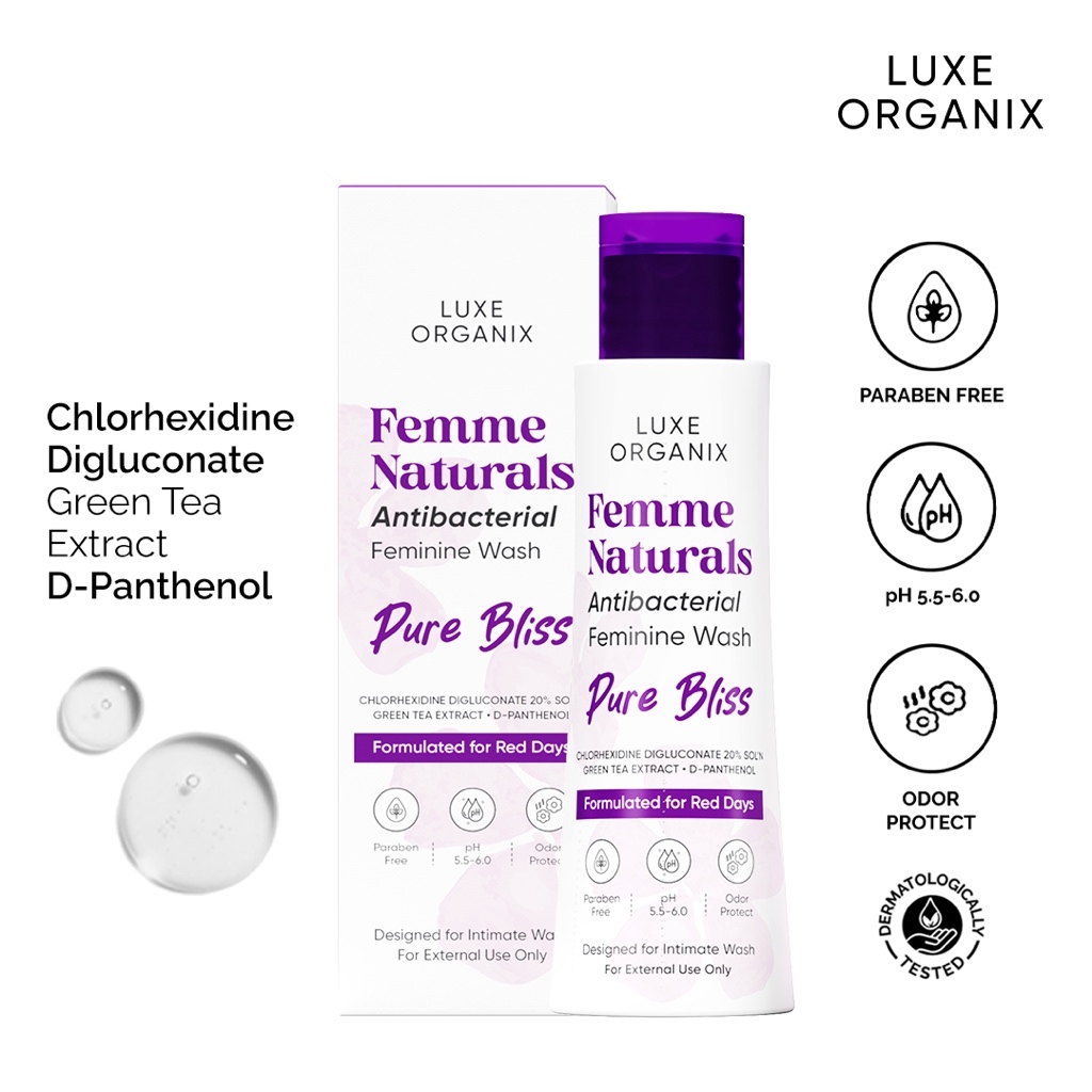 LUXE ORGANIX FEMME NATURALS ANTIBACTERIAL FEMININE WASH PURE BLISS