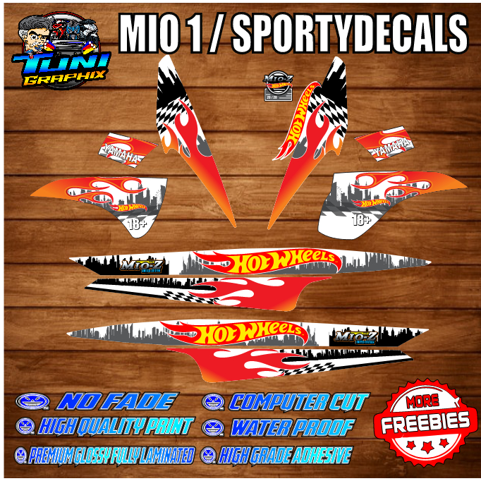 MIO 1 / SPORTY HOTWHEELS DECALS with freebies | Shopee Philippines