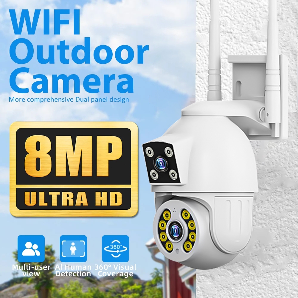 V380 Pro Dual Lens HD CCTV Camera Wifi Connect Cellphone With Voice ...