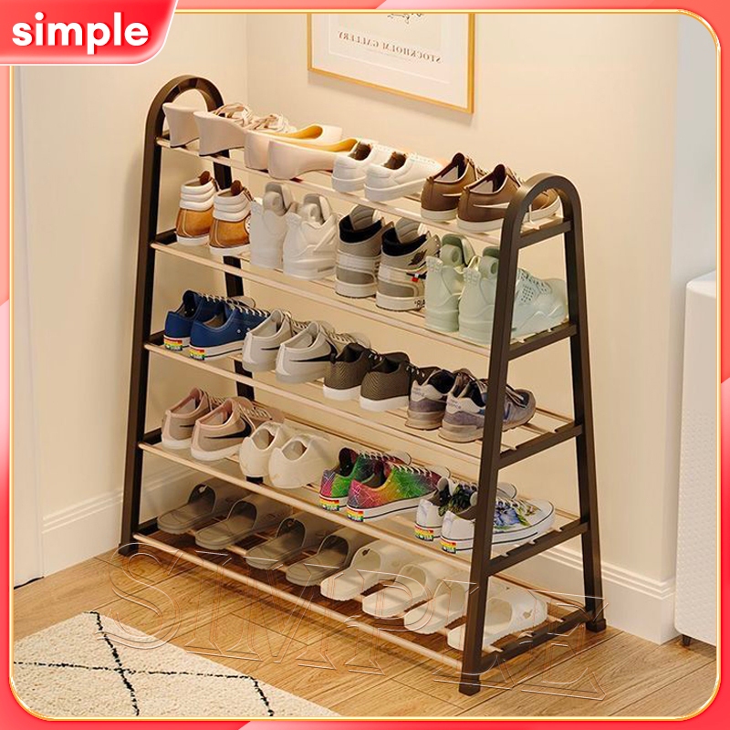 Simple Stainless Steel Shoes Rack 4/5 Layer Stackable Organizer Shelf ...
