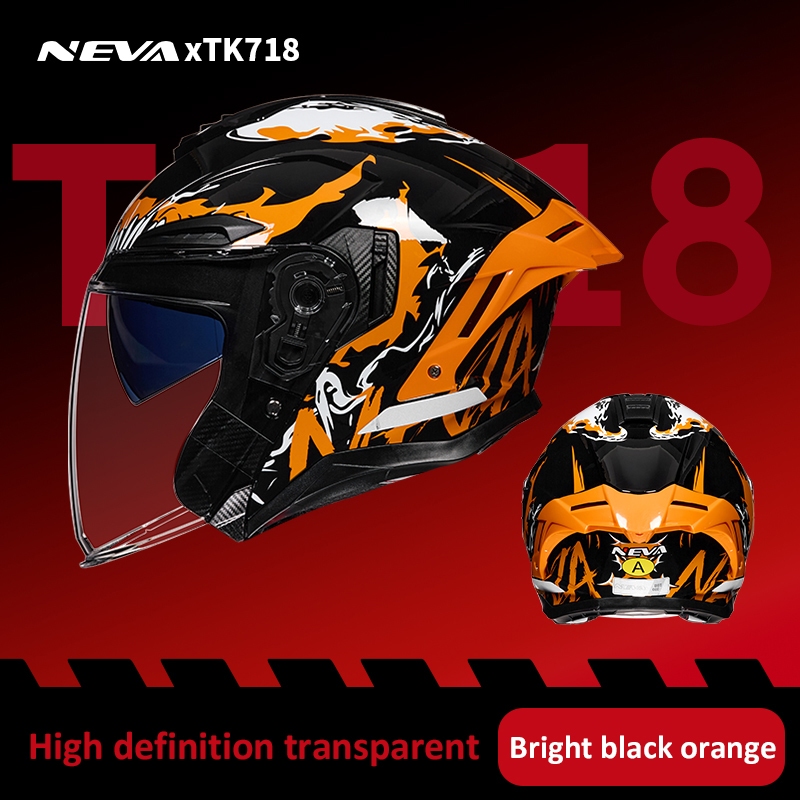 Neva Bluetooth Abs Material Full Helmet For Motorcycle Dual Lens With Icc Sticker For Women Men