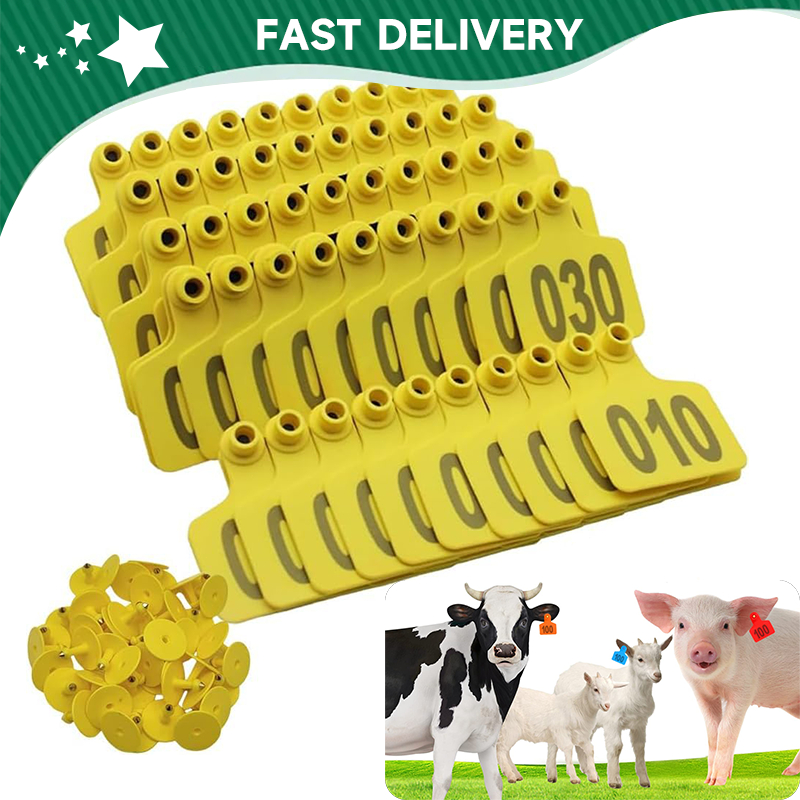 100pack Pig Cattle Sheep Ear Tags with Number 001-100 Durable TPU ...