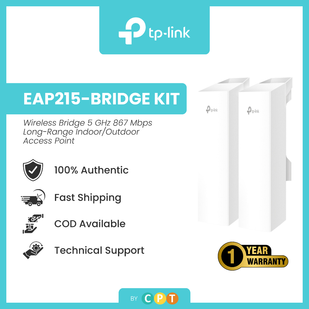 TP-Link EAP215 Bridge KIT Omada Wireless Bridge 5 GHz 867 Mbps Long ...