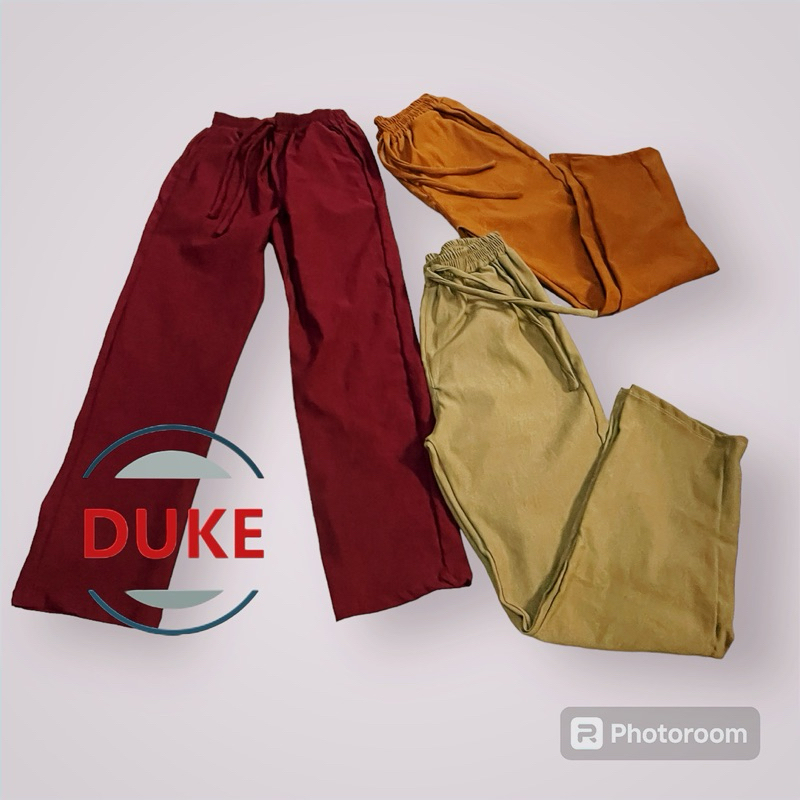 DUKE woven pants garterized pants plain color for woman | Shopee ...