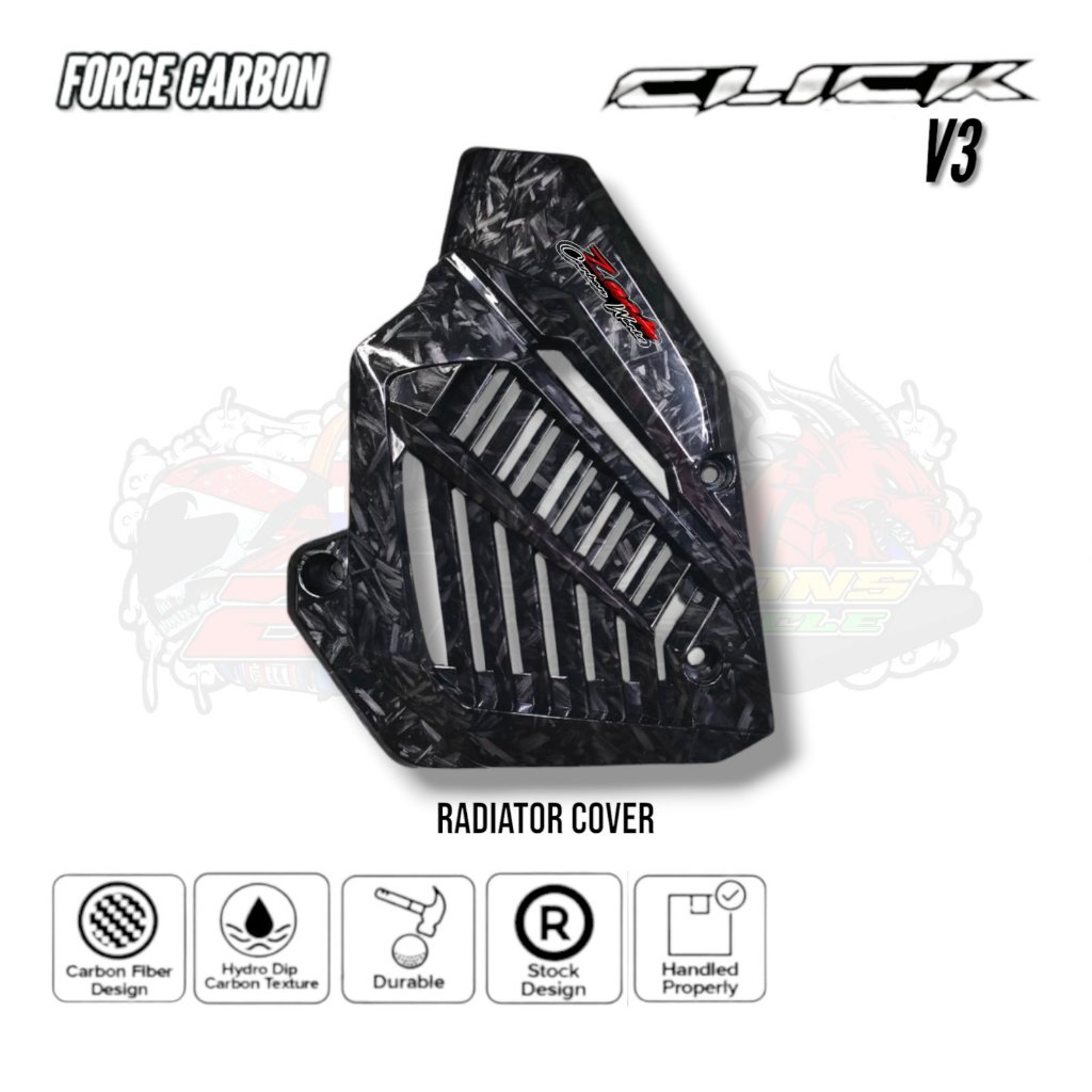High Quality Honda Click v3 Forged Carbon Hydro Dip Radiator Cover ...