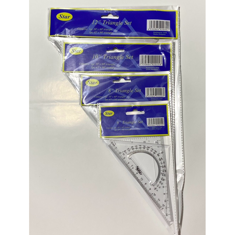 Triangle Ruler Set 2pcs 6, 8, 10, 12 inch | Shopee Philippines