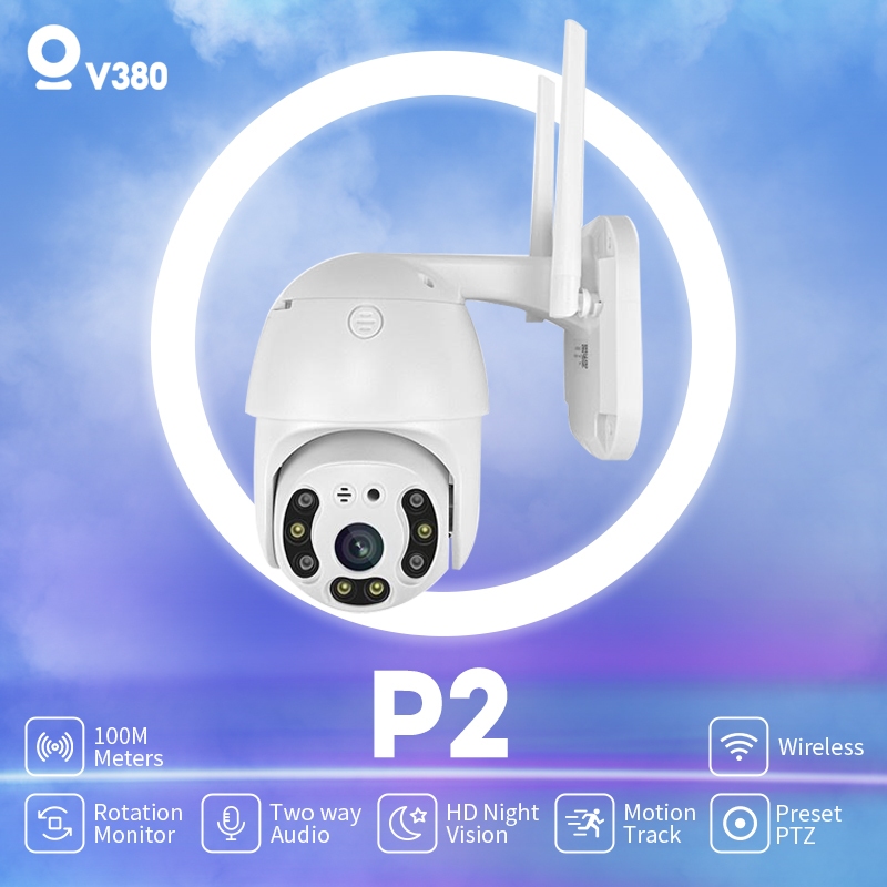 V380 P2 K6 Outdoor IP Camera Wireless Waterproof HD Night Vision Smart  Alarm CCTV IP Camera Rotate