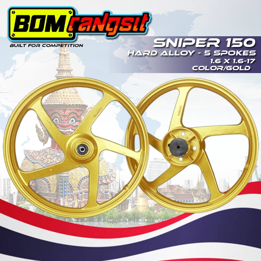 BOM RANGSIT 5 SPOKES MAGS SNIPER 150 HARD ALLOY MADE FROM THAILAND 100% ...