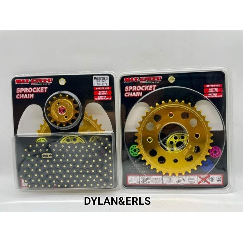 MAX-SPEED CHAIN SET FOR WAVE 125 / XRM 125 | Shopee Philippines