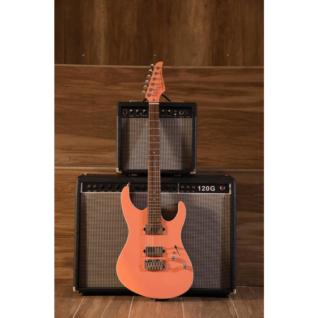 SQOE SEIB500 ROASTED MAPLE FRETBOARD WITH TREMOLO ELECTRIC GUITAR