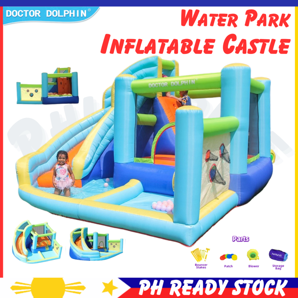 【READY STOCK】Kids inflatable slide indoor and outdoor park trampoline ...