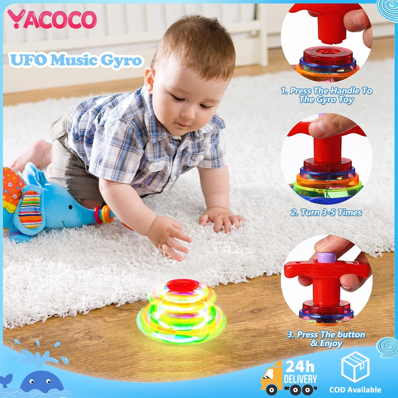 Spinning Top Toys LED Light Up Flashing Music Spinning Tops for Kids Gifts  Birthday Party Favors