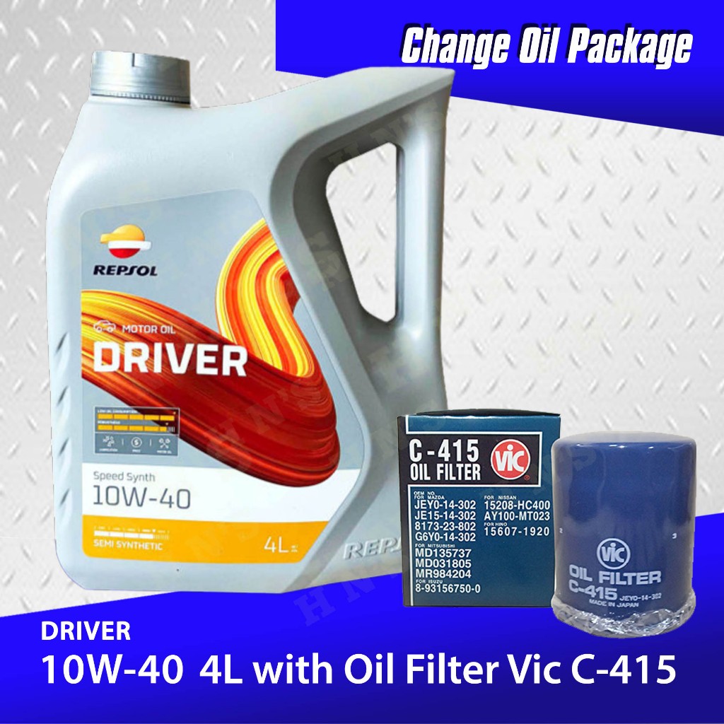 Repsol Driver Speed Synth 10W-40 Change Oil Bundle for Mitsubishi ...