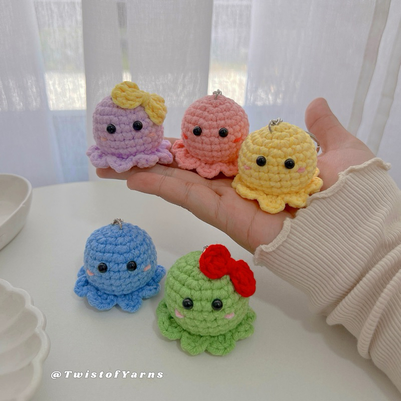 CROCHET BABY OCTOPUS KEYCHAIN 100 handmade Shopee Philippines