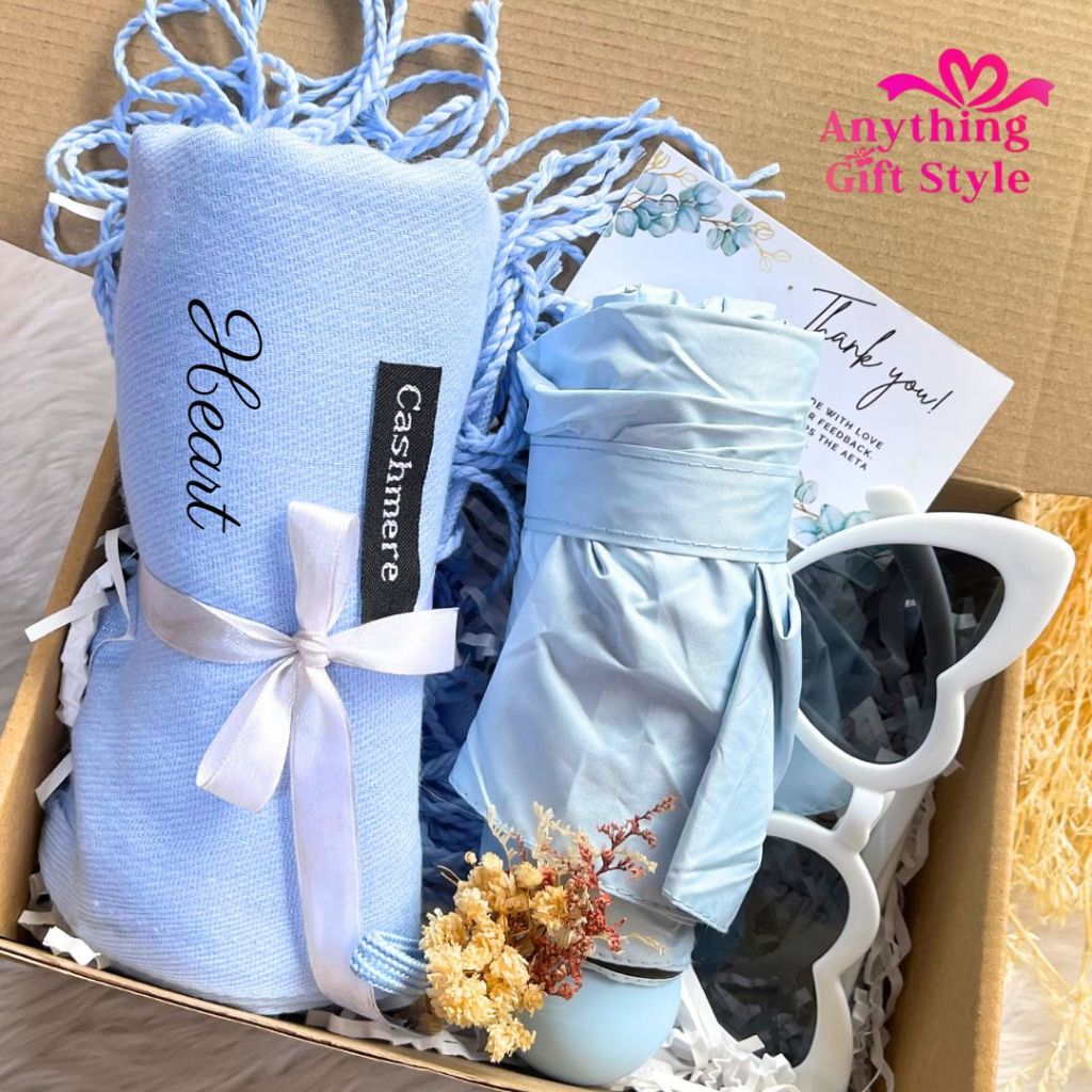 Personalized Gift Box Set Small Umbrella, Shawl, Heart Sunglass For ...