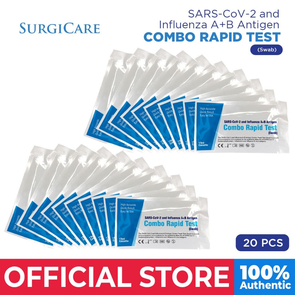 Surgicare SD Abott Zybio Wondfo Antigen Home Test Combi Covid Flu 1 & 2