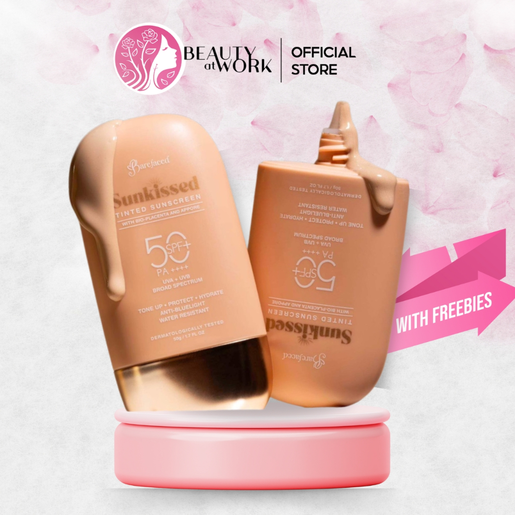 Barefaced Sunkissed Tinted Sunscreen SPF50+ PA++++ 50g With Freebies ...